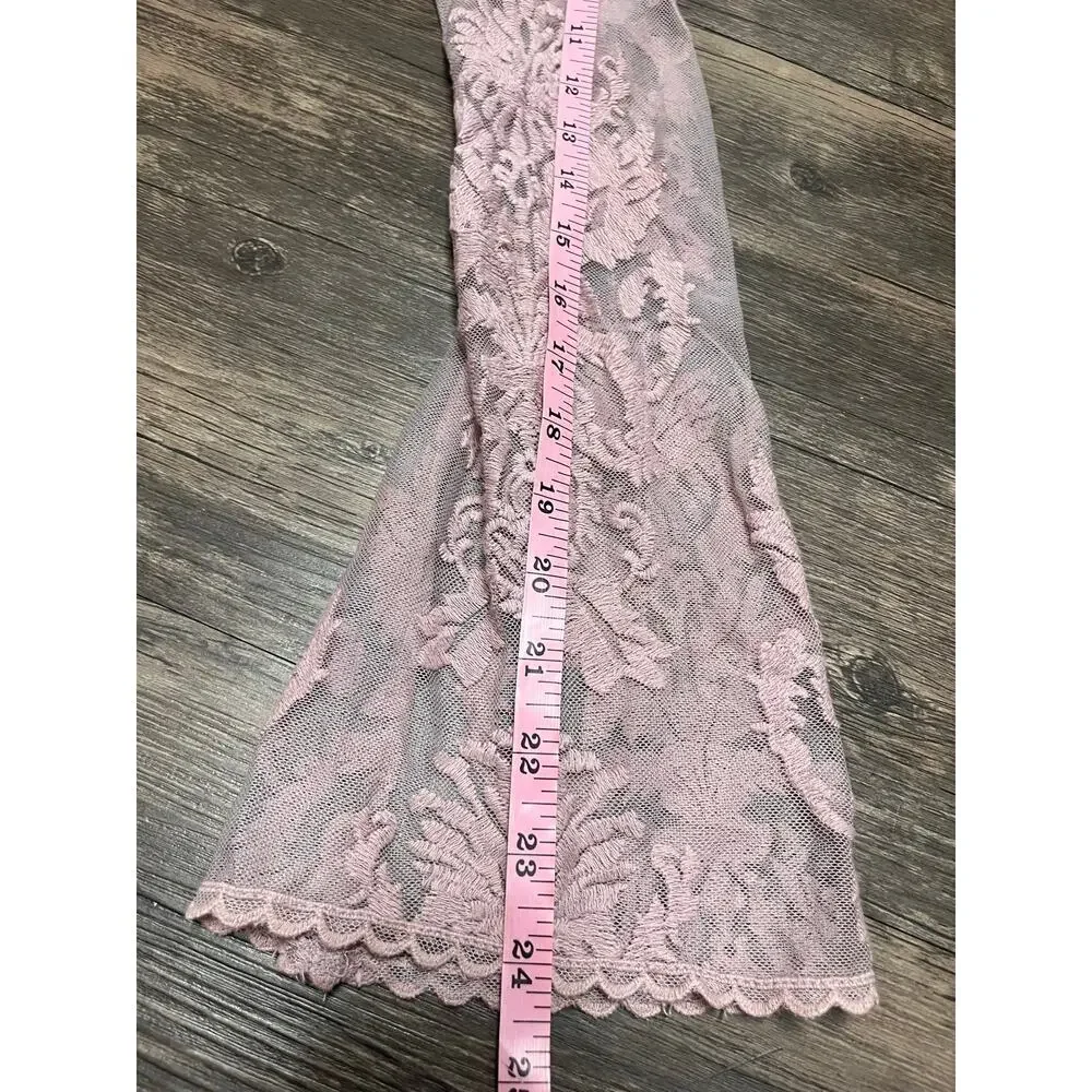 Free People Reign Over Me Dusty Lilac Lace Bell Sleeve Mini Dress 6 Taylor Swift